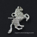 Fashion hollow out fine horses galloping pendant with stone zinc alloy fashion copper jade horse pendant